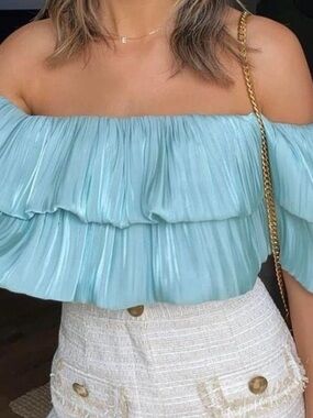 Sheike satin off the shoulder top. Size 14